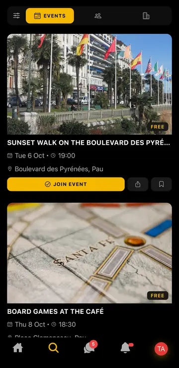A sunset walk in the app