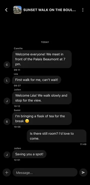 The event chat